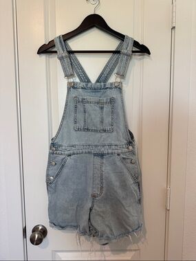 90s Summer Light Wash Denim Short Overalls